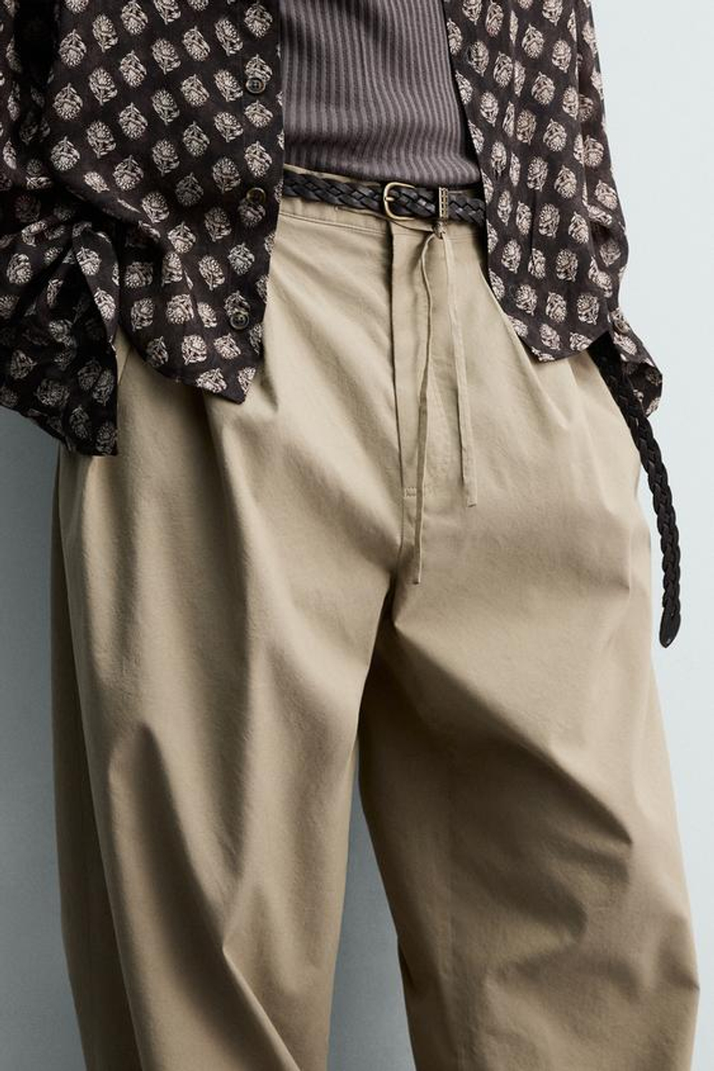 ZARA БРЮКИ BALLOON FIT С ЗАЩИПАМИ, РЫЖЕВАТО-КОРИЧНЕВЫЙ