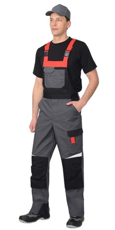 Полукомбинезон "Мега" темно-серый с красным и черным