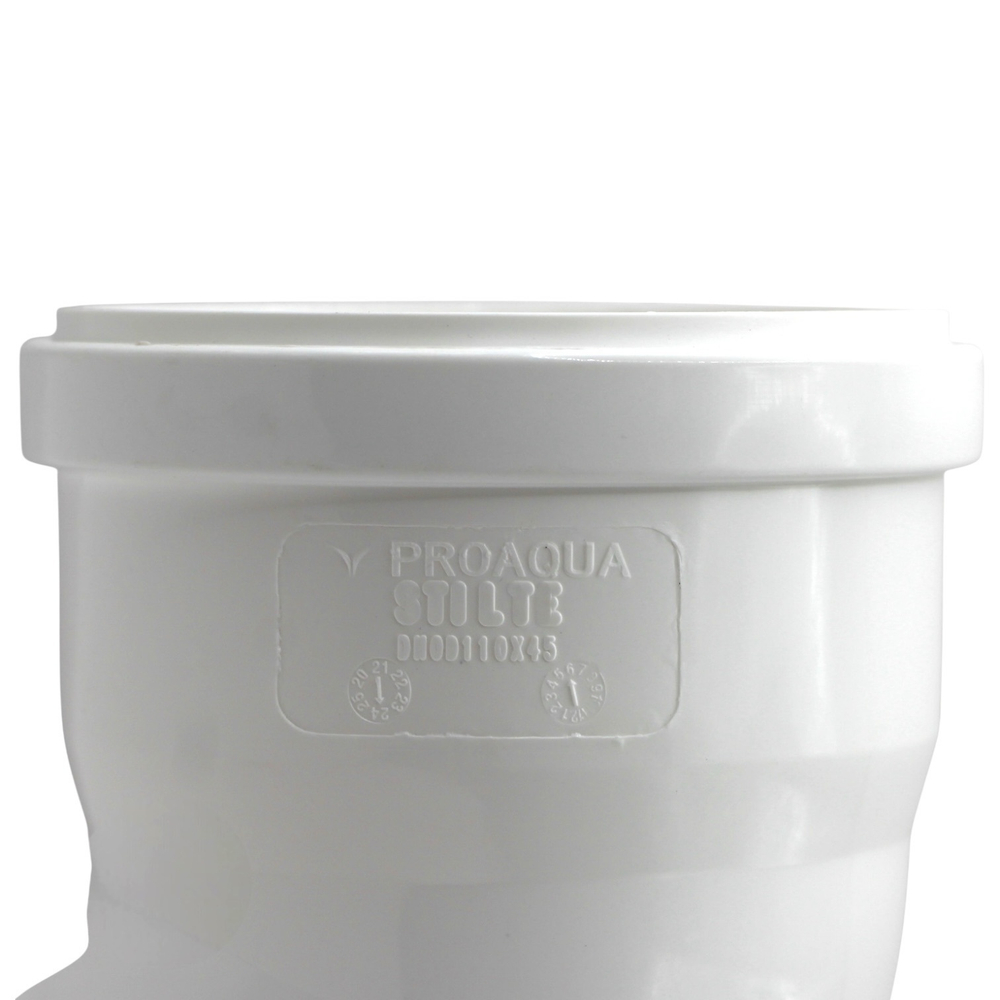 Отвод канализационный PRO AQUA STILTE Ø110x45°