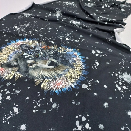 Футер 2х нитка петля Купон Волк высота 75см