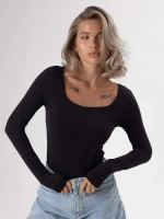 Лонгслив облегающий трикотажный