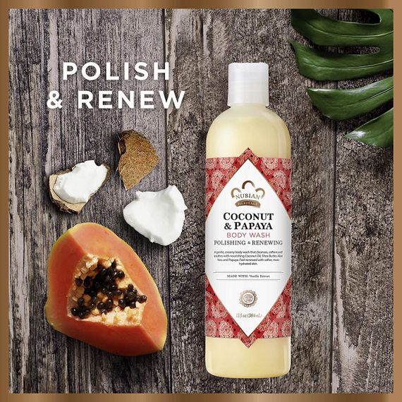 Duş üçün gel \ Гель для душа \ Body Wash, Coconut &amp; Papaya, 13 fl oz (384 ml)