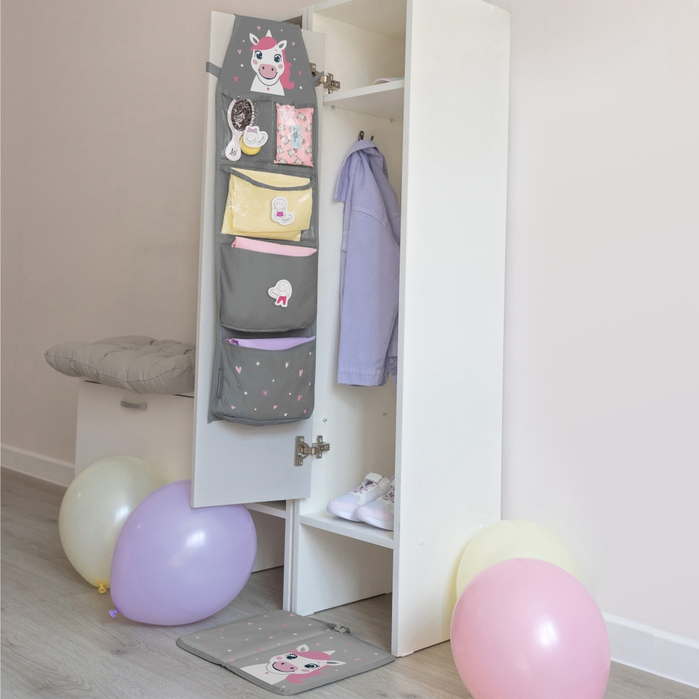 Кармашки для детского сада на резинке. Единорожек