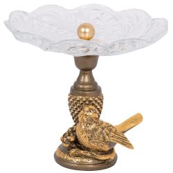 Фруктовница-конфетница Терра Сонг со стеклянной чашей Бронза