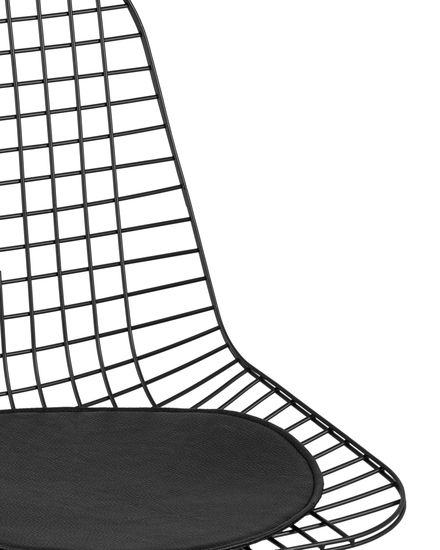 Стул обеденный Eiffel черный с черной подушкой 4 шт