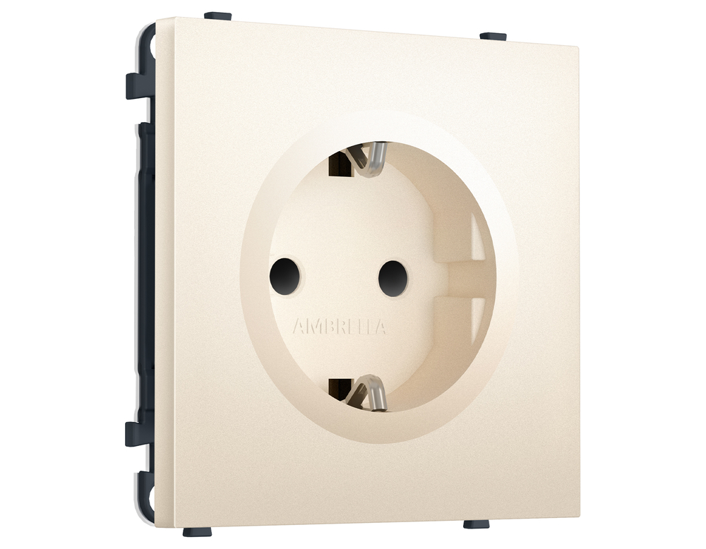 MS247010 Комплект механизма электрической розетки SIGMA Жемчужно-кремовый 50Hz 2P+E с/з с/ш 16A-250V QUANT PRO (SP2470, PR141)