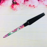 Пилка для ногтей металлическая на блистере «Эстетика», цвет ручки черный матовый, цвет пилки микс,17см