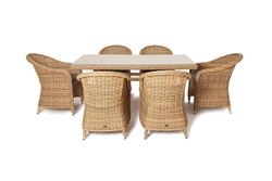 "Эспрессо" обеденная группа плетеная, цвет соломенный