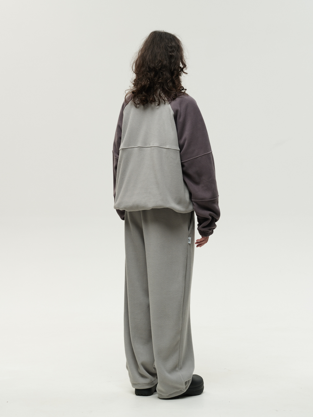 Drawstring Half-Zipped Sweatshirt Double Grey