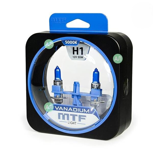 Автолампа 12V H1 55W MTF Vanadium 5000K (к-т 2шт)
