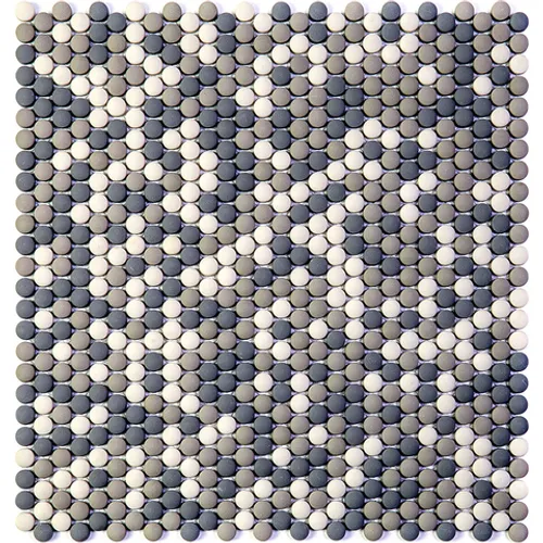 Pixel mist мозаика Bonaparte стеклянная серый белый круг