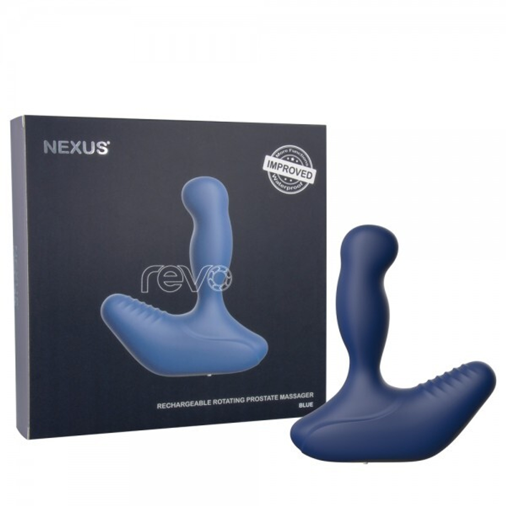 Вибромассажер простаты Nexus Revo с вращающейся головкой, синий
