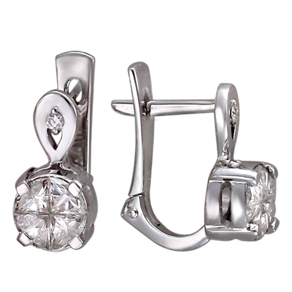 Серьги с бриллиантом  из белого золота JA-S-С626801Z