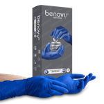 M125K3 Перчатки BENOVY медицинские диагностические (смотровые) одноразовые нестерильные из натурального латекса повышенной прочности, СИНИЕ, M, 25 пар/уп