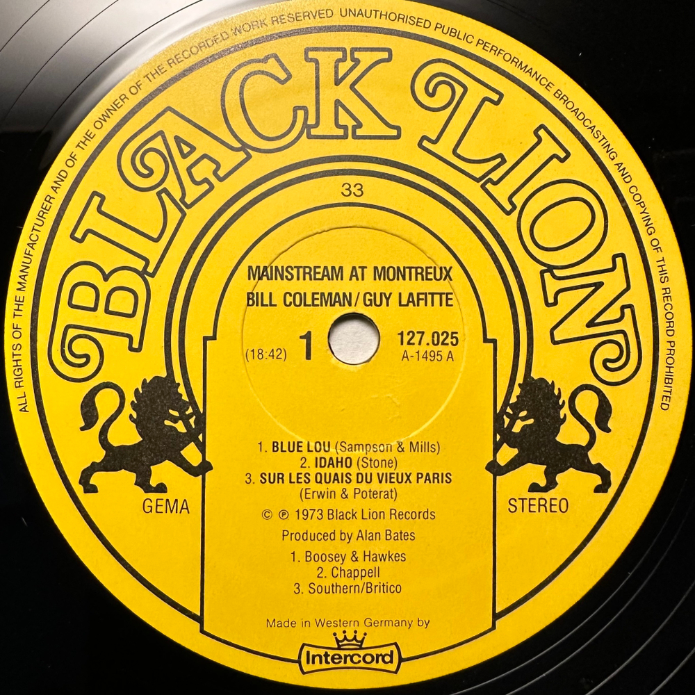 Bill Coleman & Guy Lafitte - Mainstream At Montreux (Германия 1973г.)