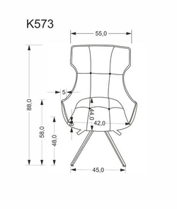 Стул HALMAR K573 серый/черный, поворотный