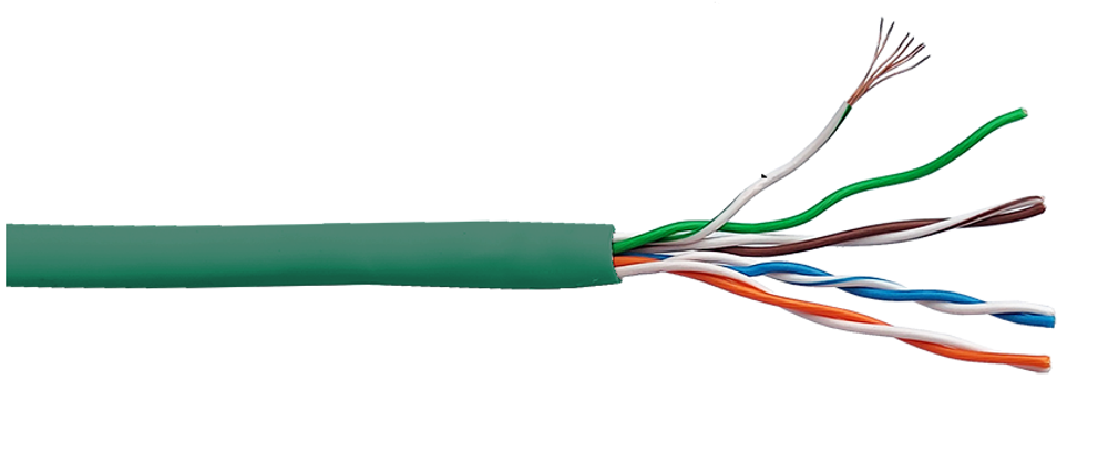Кабель витая пара U/UTP 5e кат. 4 пары Lanmaster LAN-5EUTP-PT-LSZH-GN