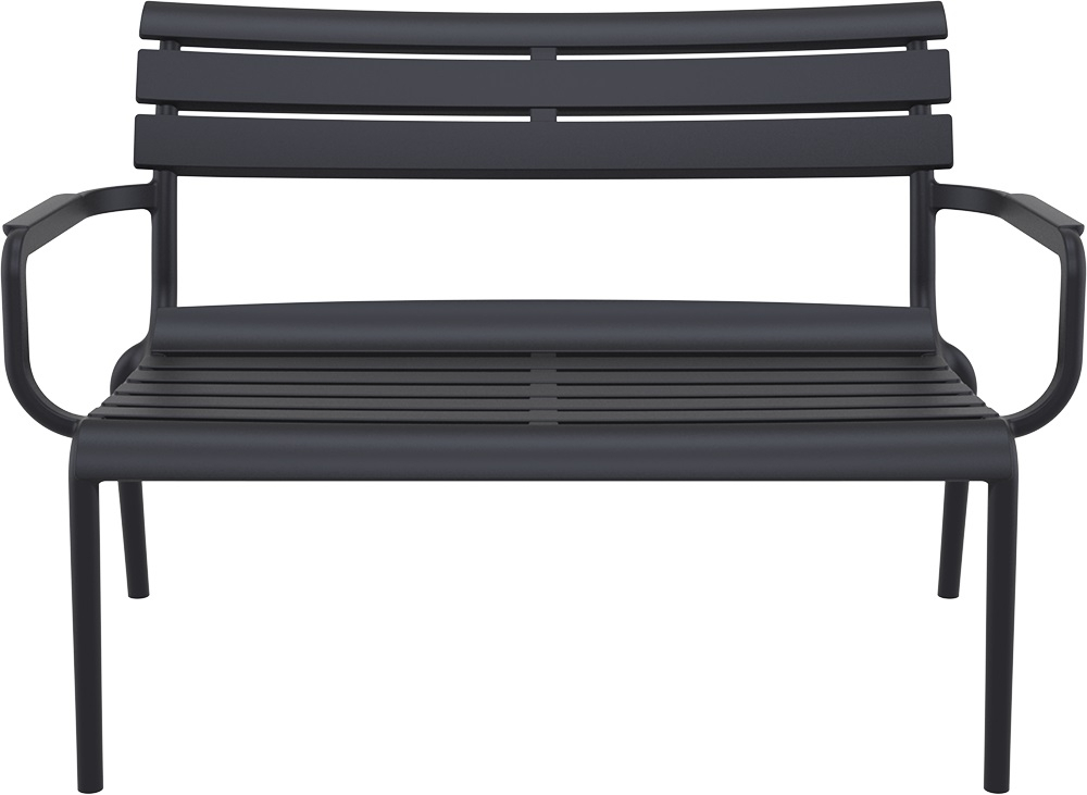 Диван пластиковый двухместный Siesta Contract Paris Lounge, черный