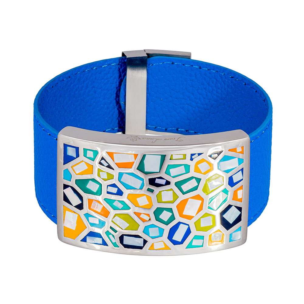 Браслет Fiore Luna на голубом кожаном ремешке CB00992-11 M