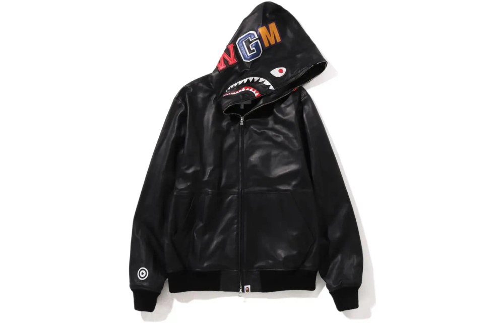 A Bathing Ape Leather Shark Full Zip Куртка