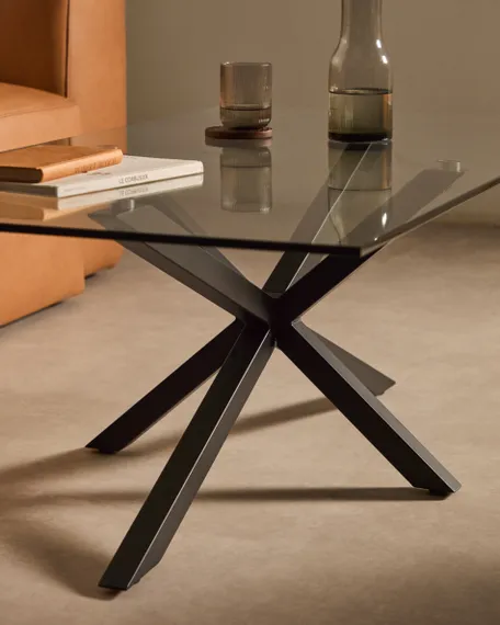 Журнальный столик Argo 130х70 см, стекло, черные ножки