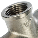 Тройник с внутренней резьбой STOUT SFT 0020 - 1/2" (для стальных труб, латунь никелированная)