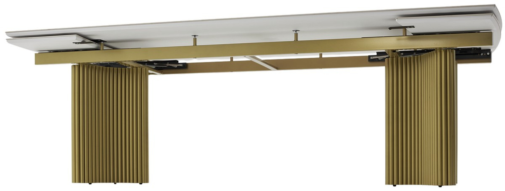 Стол М-City DISAUR Адажио-2 240 (320) См Арктика (Arctic Ocean), керамика, Золотой каркас