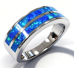 Ювелирное кольцо из серебра 925 пробы,вставка опал синтетический.размер 17.5