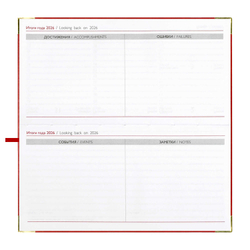 Еженедельник датированный 2026 ESCALADA, 170х88 мм, 64 л., арт. 70387/ 40 САРИФ КРАСНЫЙ (кожзам: интегральный переплёт, материал обложки: искусственная кожа "Сариф"; декор: металлические уголки, тиснение фольгой; способ крепления блока: ниткошвейный;