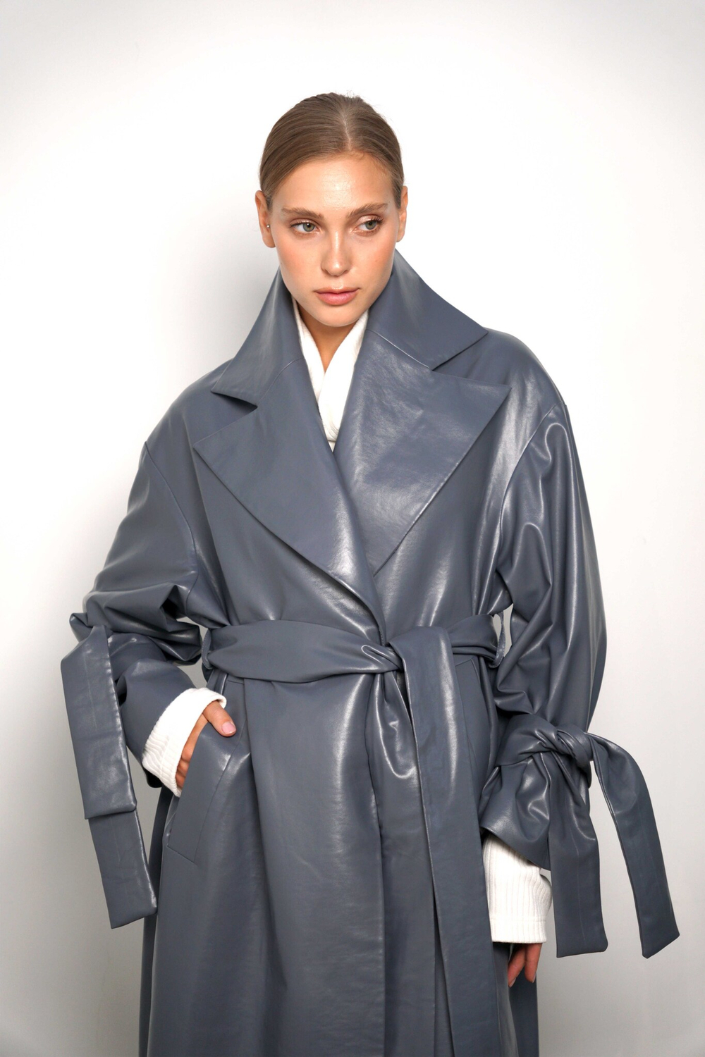 Gretta тренчкот кожаный