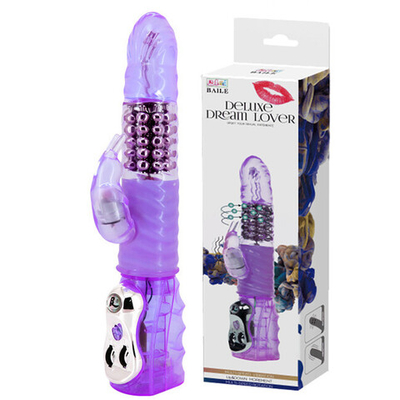 Вибромассажер-ротатор с клиторальным стимулятором Deluxe Dream Lover (Цвет: сиреневый)