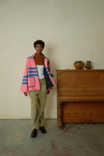 Куртка Soeurs с Полосами / Pink Stripes Long Sleeve розовая