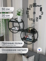 Набор полок круглых настенных черных  - ЧЧ