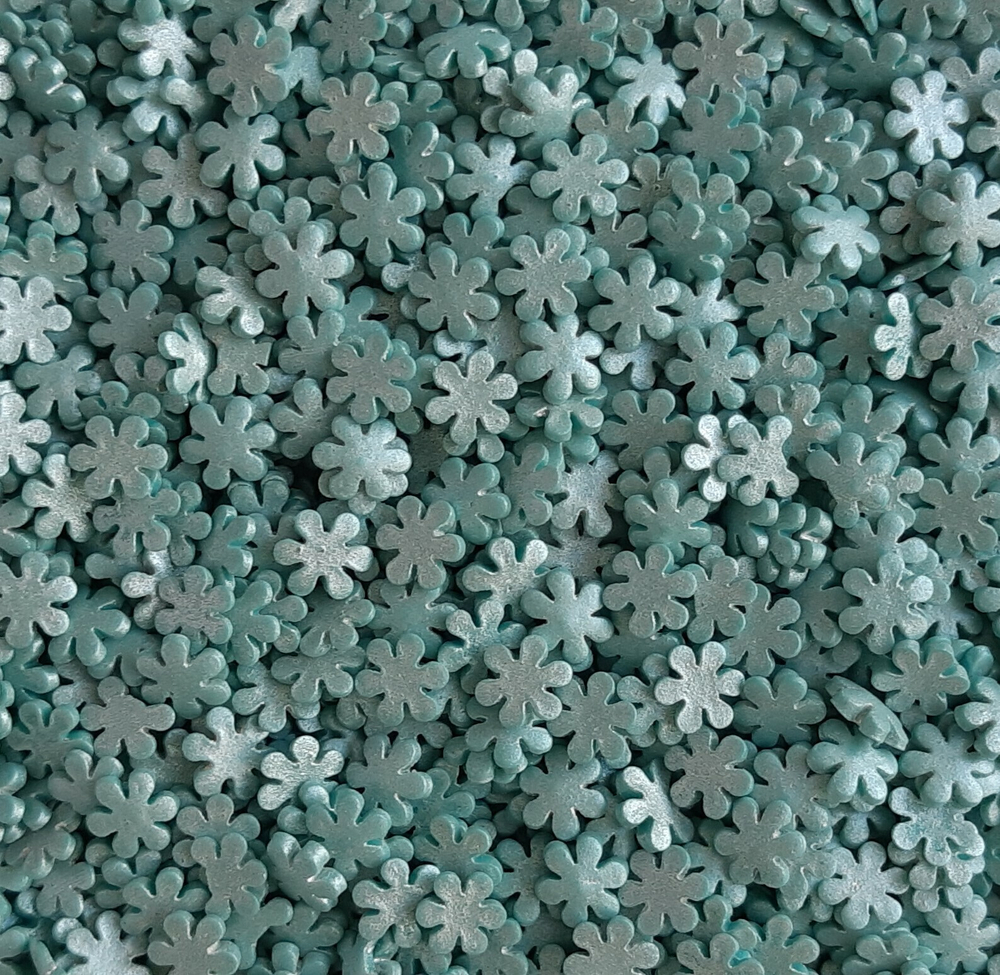 Посыпка снежинки голубые перламутровые - 100 гр