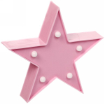 Светильник «Disko-Звезда» 16,5см на батарейках, 5 LED ламп, цвет розовый