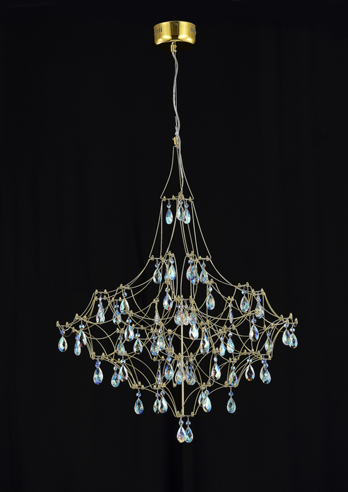 Подвесная люстра светодиодная с пультом и хрустальными подвесками K9 MyFar Allegria MR2642-66P-50СD