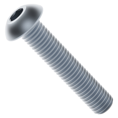 2802 Series Zinc-Plated Steel Button Head Screw (M4 x 0.7mm, 20mm Length) - 25 Pack
