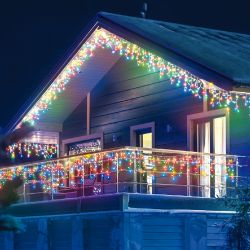 ULD-B12006-195-TTK MULTI-2 IP44 Бахрома светодиодная с эффектом мерцания. 12м. Соединяемая. 195 светодиодов. Красный. желтый. синий. зеленый. белый свет. Провод прозрачный. ТМ Uniel