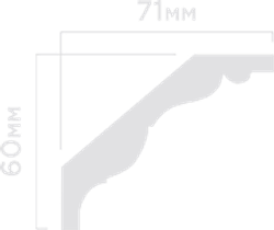 Карниз HiWood, 60x71 мм