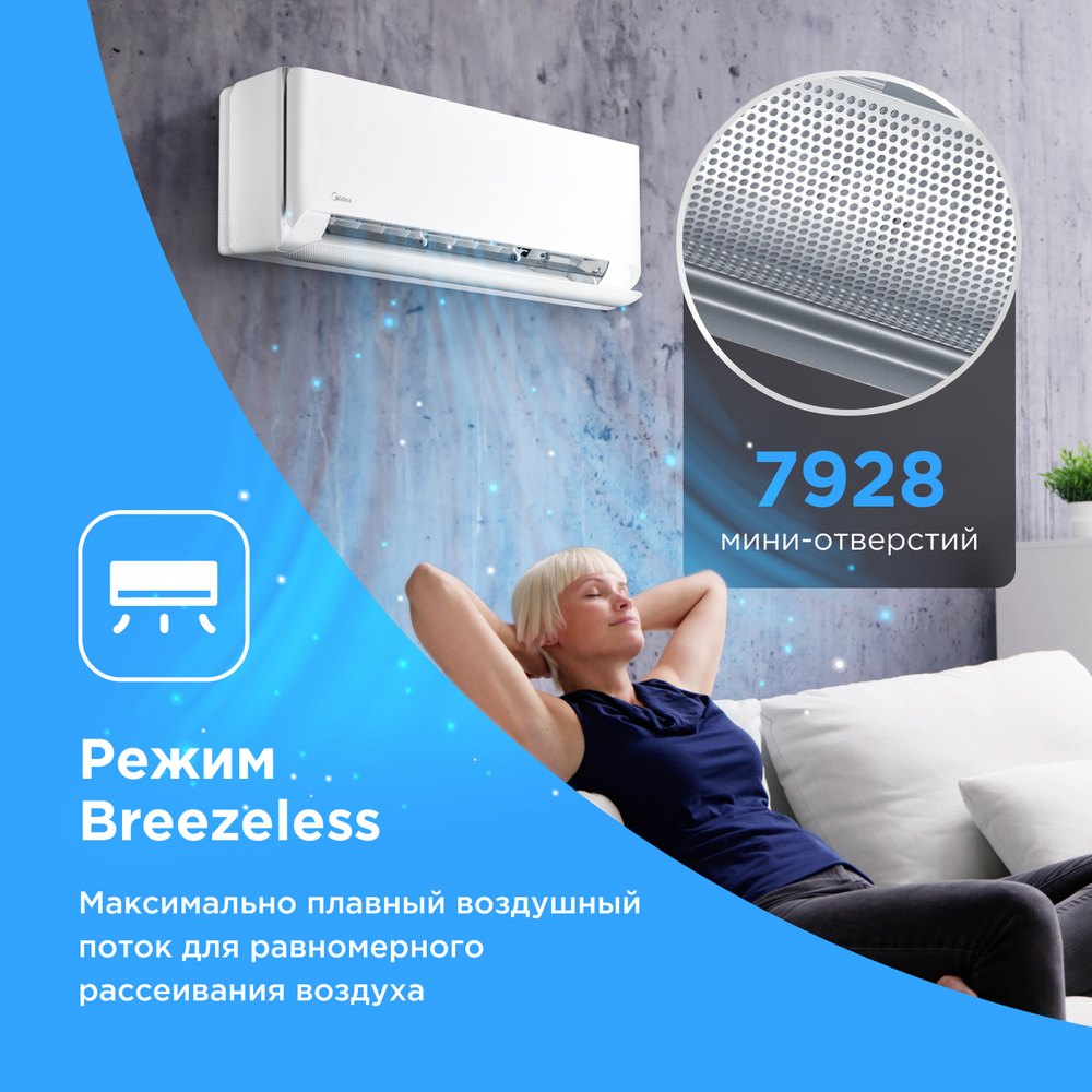 Настенная сплит-система Midea Breezeless E MSFE-12N8D6-I/MSFE-12N8D6-O