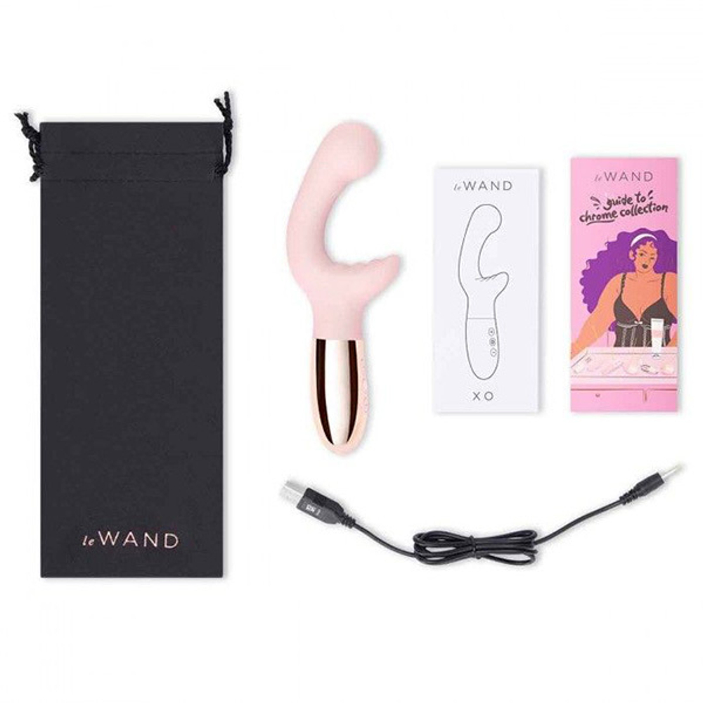 Розовый вибромассажер 19см с двумя моторами Le Wand XO Pink LW-039-RG