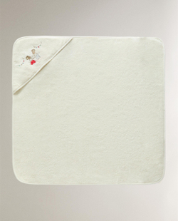 Zara Home Детское полотенце с капюшоном из хлопка, бежевый, 80x80 см · 4698/423