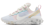 Nike React Element 55 cushioning foam deconstructing trend fabric synthetic leather shock absorption non-slip wear-resistant low-cut casual running shoes women's light blue powder