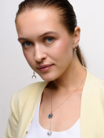 Серьги "Sun and moon long" Silver