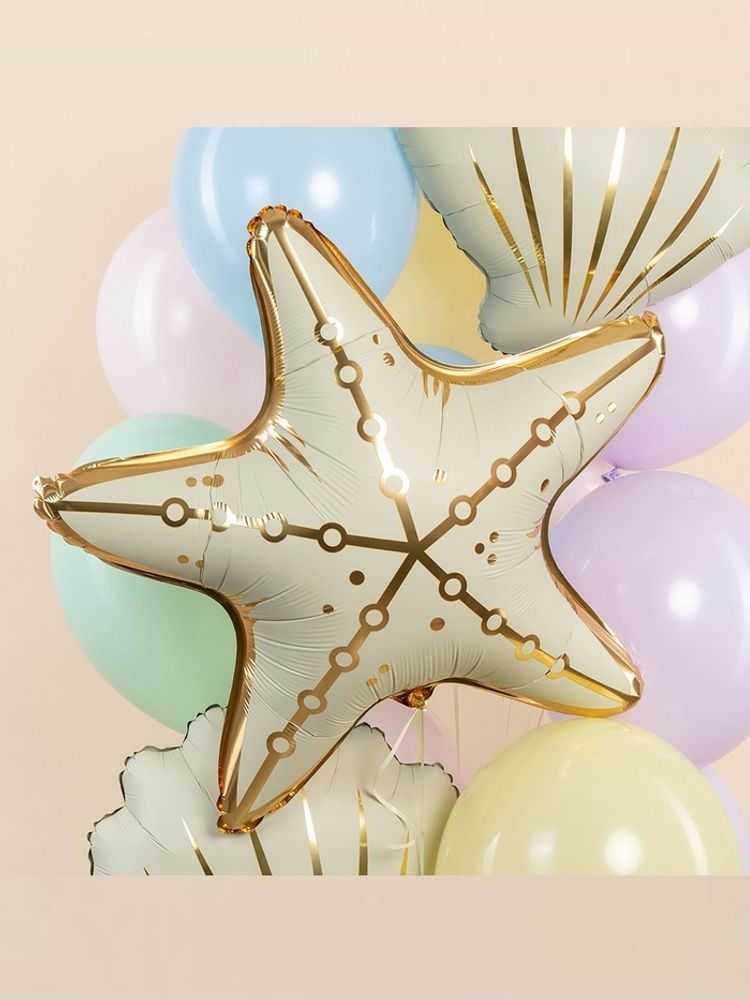 Воздушный шар фольгированный 29" «Морская звезда», кремовый сатин (БГ-35)