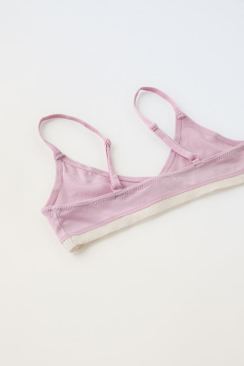 ZARA НАБОР ИЗ ТРЕХ ТОПОВ В РУБЧИК С БАНТАМИ, ЭКРЮ