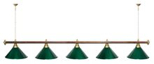 Лампа STARTBILLIARDS 5 пл. (плафоны антик медь,штанга медь,фурнитура золото)