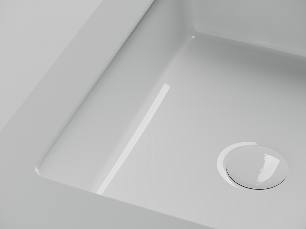 Раковина встраиваемая снизу Ceramicanova Era, c отверстием слива - перелива 460x320x155 мм, белый, арт.CN15003