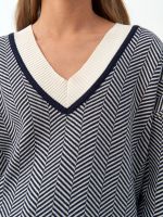 Джемпер для девочки 954 синий-молочный