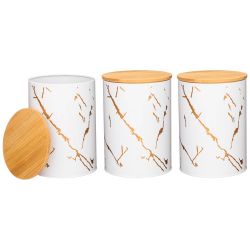 НАБОР AGNESS "FANTASY" 2 В 1 ХЛЕБНИЦА 10 Л 34*18*20 СМ, БАНКА ДЛЯ СЫПУЧИХ 1,3 Л 11*15,5 СМ 3 ШТ